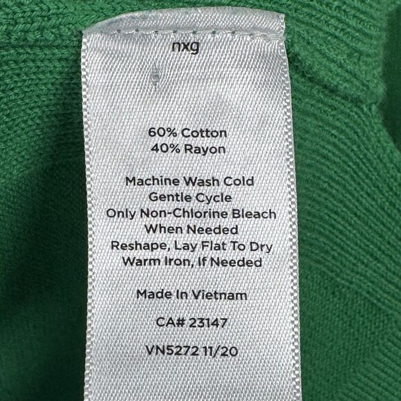 Talbots Petite Medium Green Cardigan Sweater Button Front Long Sleeve Preppy - Picture 13 of 13